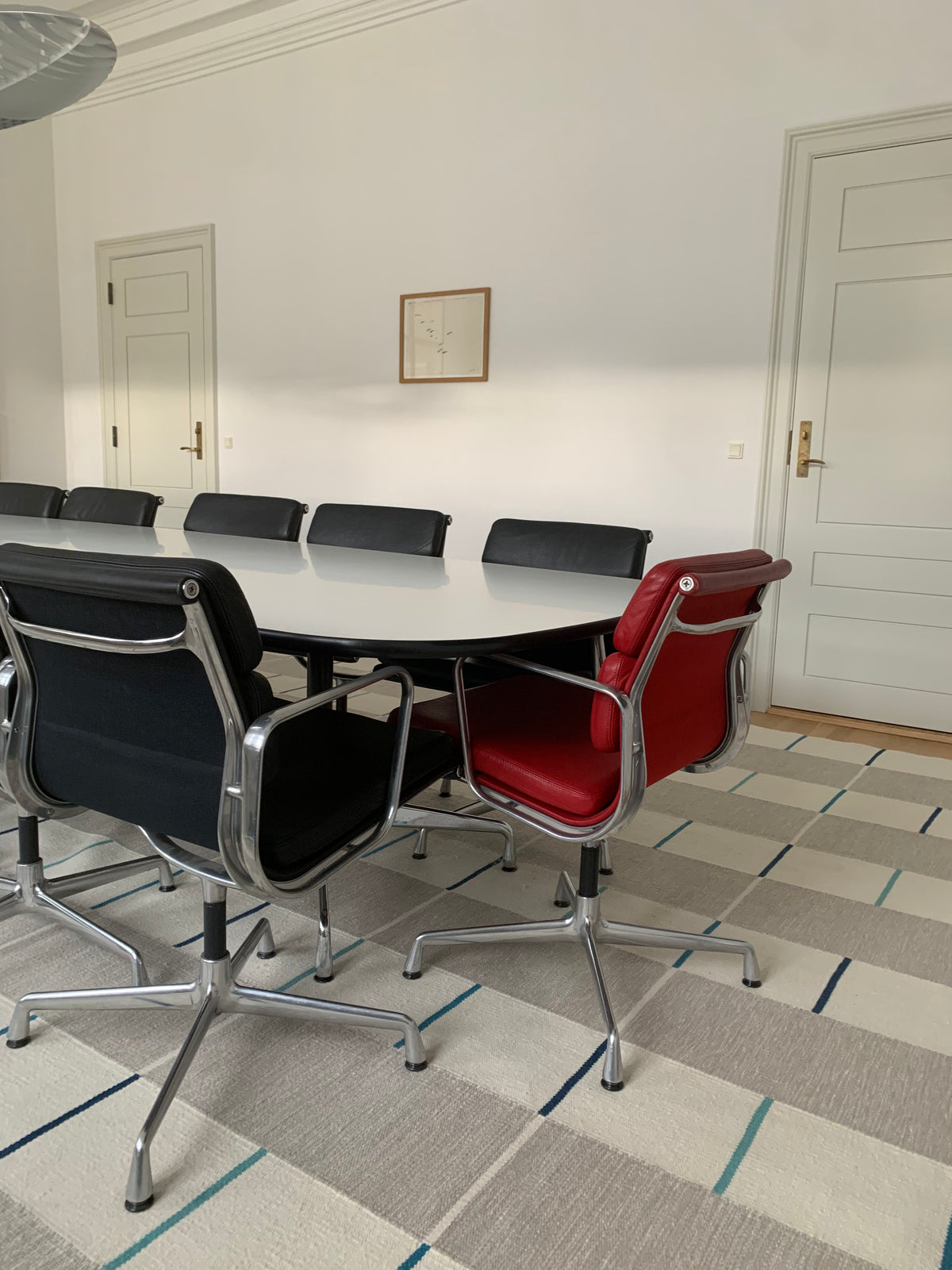 Tæppe VK-11, grå/hvid/blå • NORDICMODERN - Copenhagenhomedesign