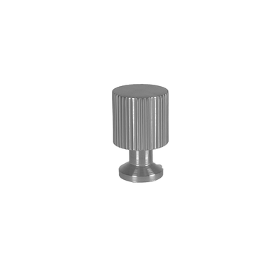 Marienlund Möbelknopf mit Linienstruktur, Edelstahloptik – Höhe 33 mm • Chr. Jørgensen