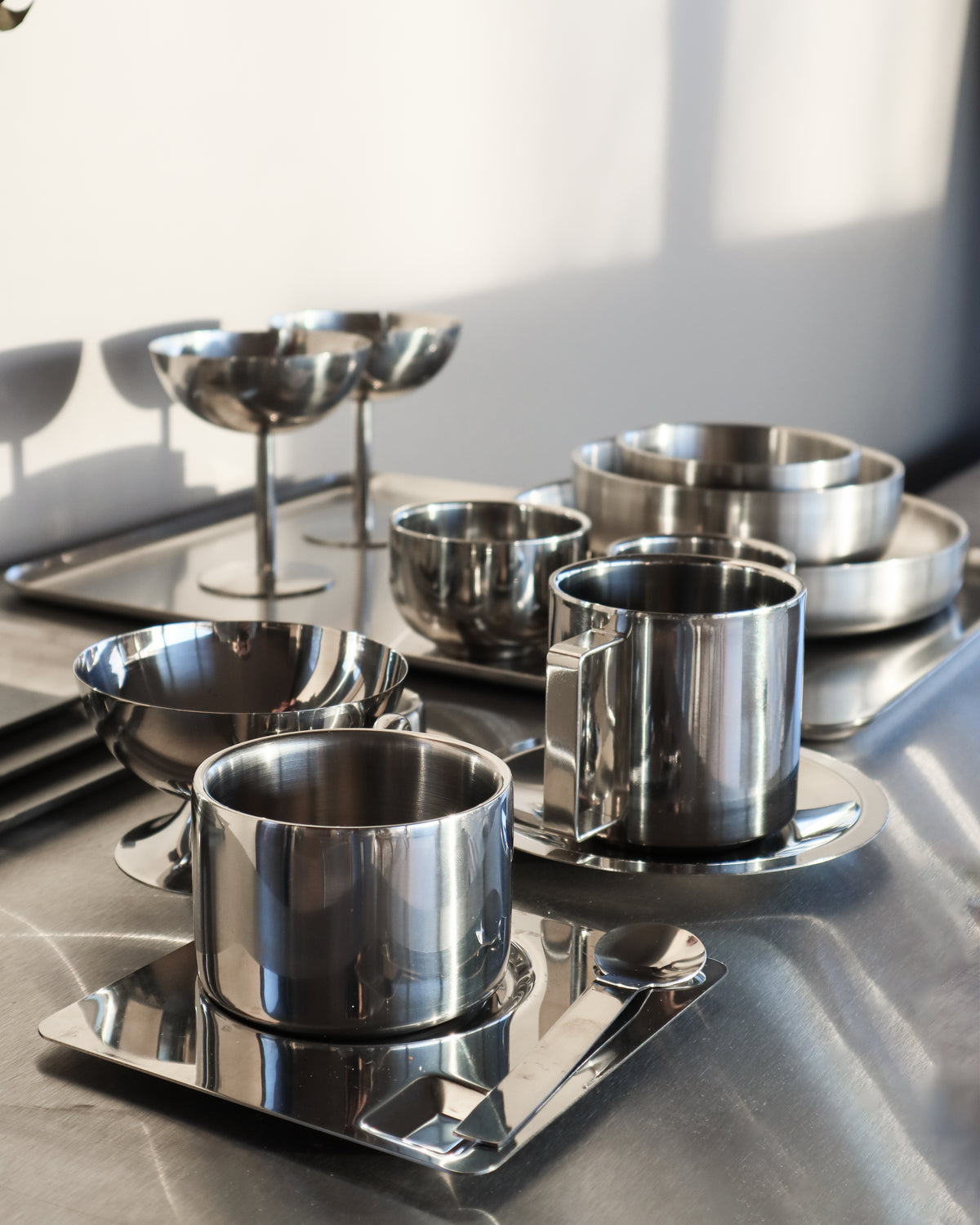Kaffeeset Cappuccino TRIO aus Edelstahl • NICHBA - Copenhagenhomedesign