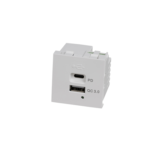 Modul til USB A + C Quickcharge, hvid • Buster + Punch