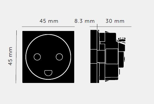 Modul til stikkontakt, dansk standard, hvid • Buster + Punch