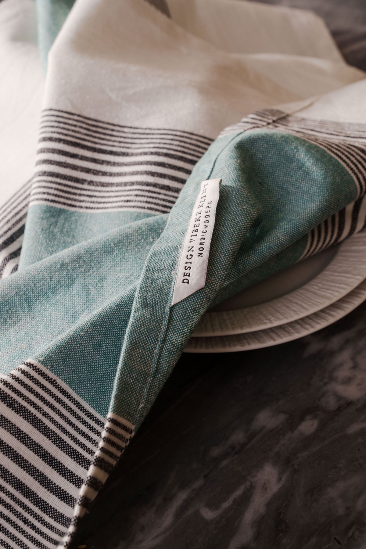 Tea towels, viskestykker (2 stk.), blå/sort/hvid • NORDICMODERN - Copenhagenhomedesign