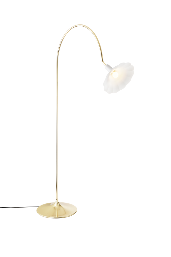 Petalii Floor gulvlampe, polished brass / opal • NUURA