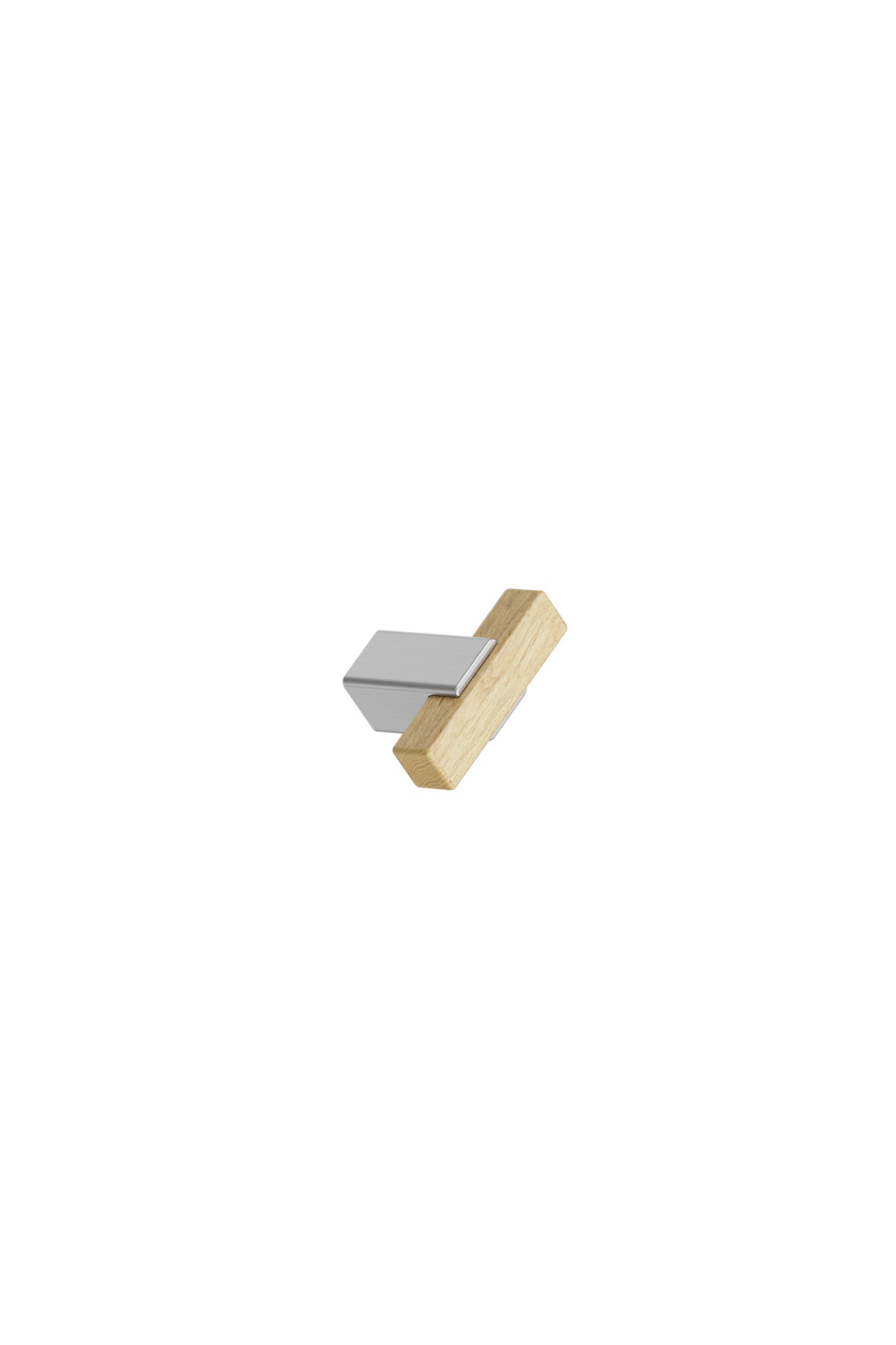 SEGMENT T-bar knop, egetræ og rustfrit stål look (inox look) • Furnipart