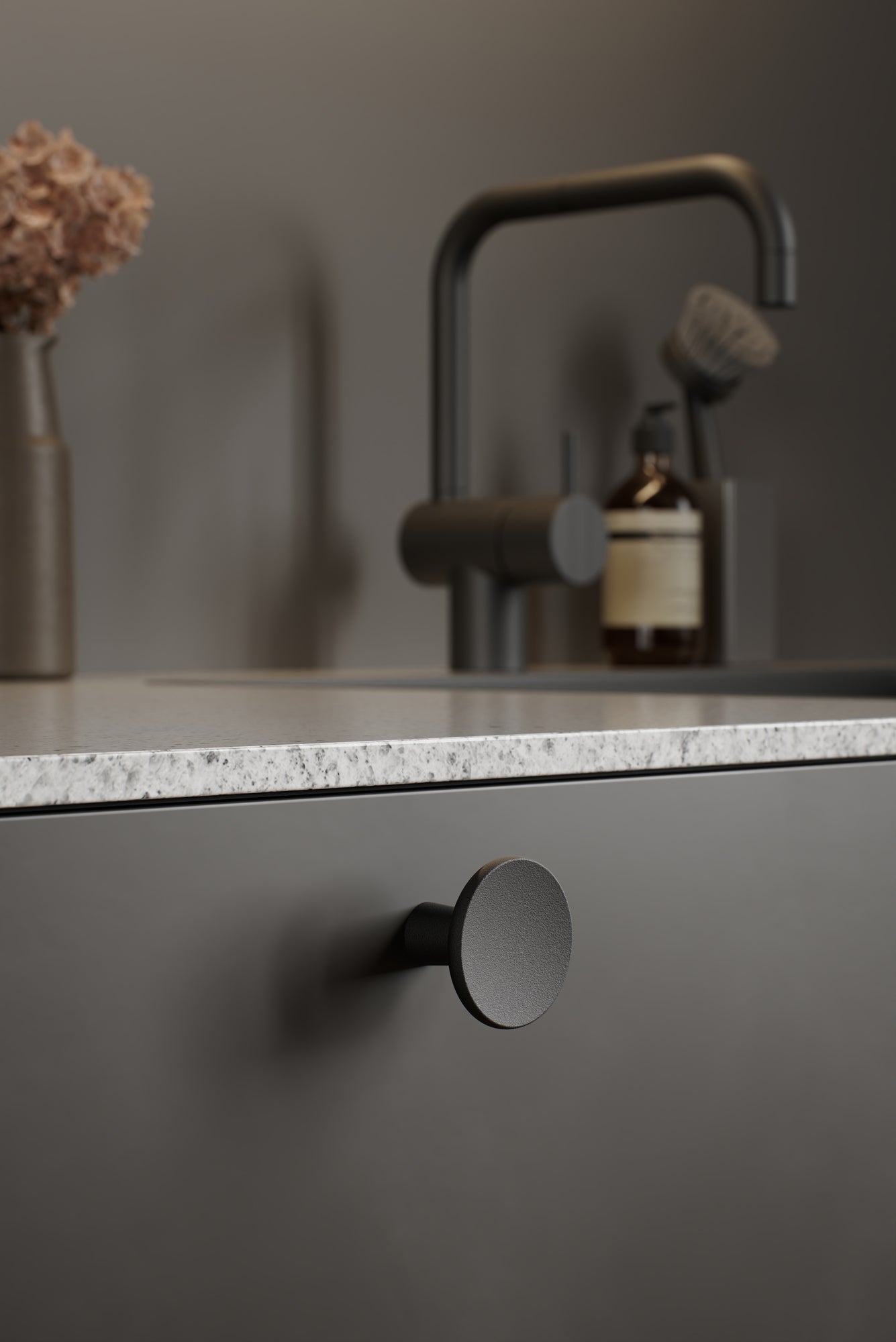 TERRA knop, mat sort • Furnipart