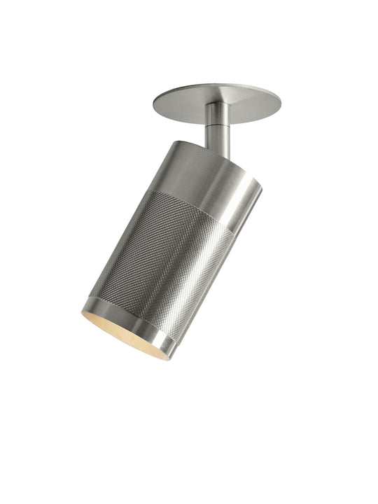 Patrone Deckenstrahler mit Abdeckplatte, Clip Fit, Edelstahloptik • Thorup Copenhagen