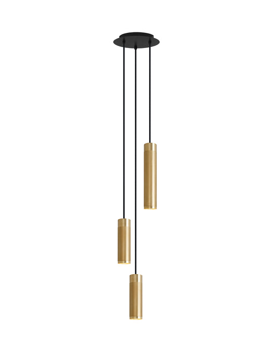 Patrone Cluster 3 Pendelleuchte, unbehandeltes Messing • Thorup Copenhagen