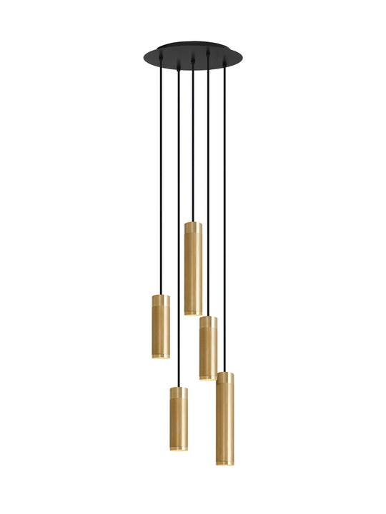 Patrone Cluster 5 Pendelleuchte, unbehandeltes Messing • Thorup Copenhagen