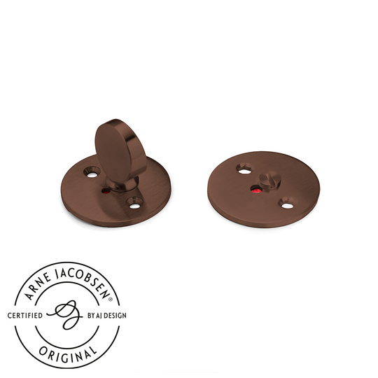 Arne Jacobsen toiletbesætning i bronze med rød/hvid markering • d line