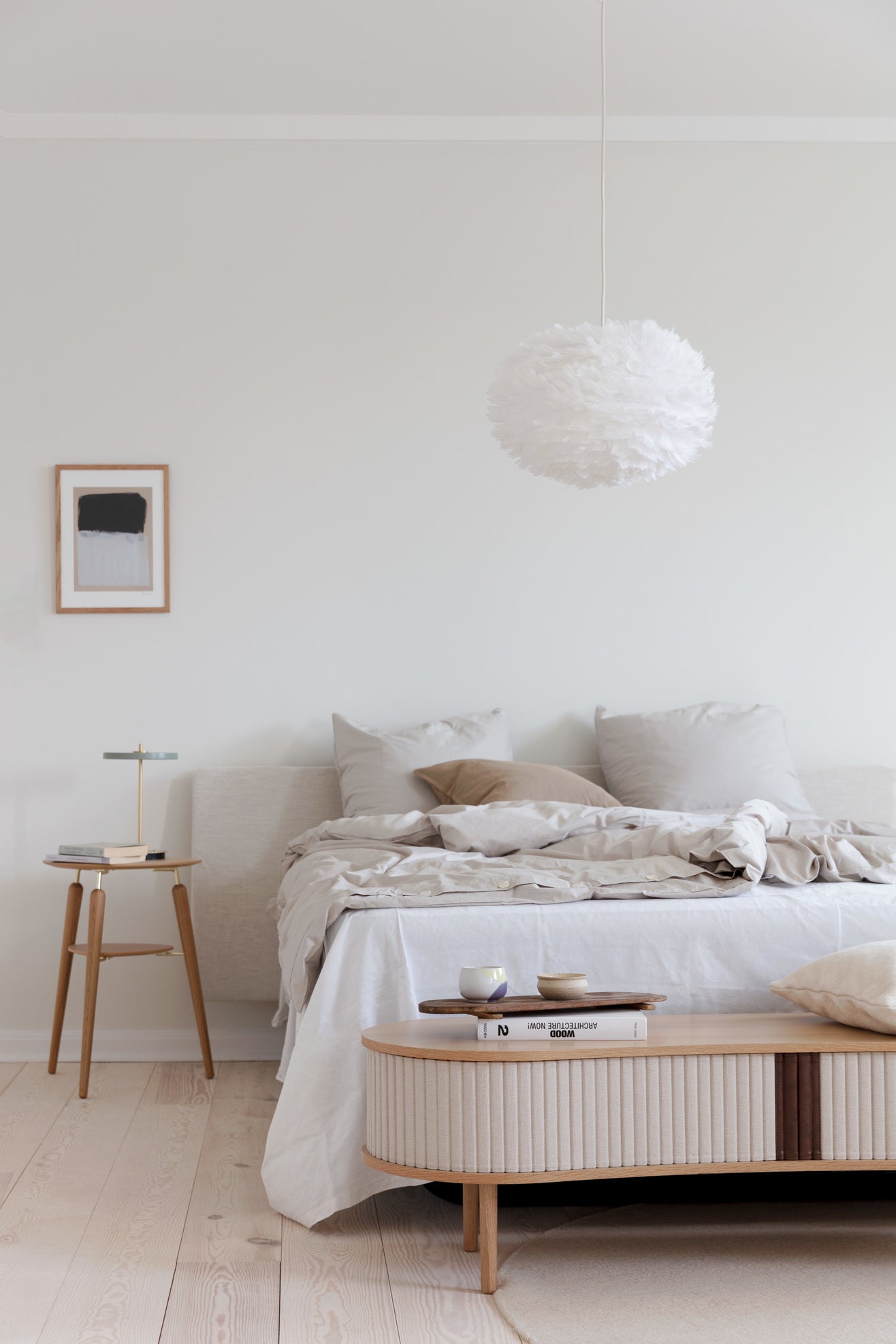Eos pendel med roset, hvid og sort • UMAGE