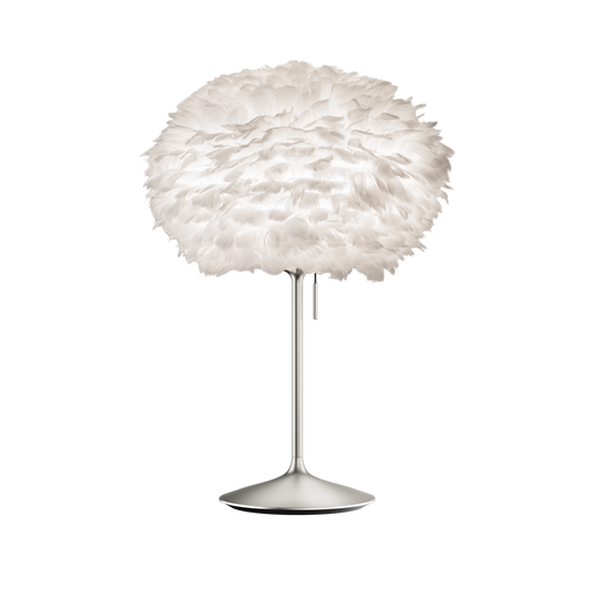 Eos bordlampe, hvid og børstet stål look • UMAGE