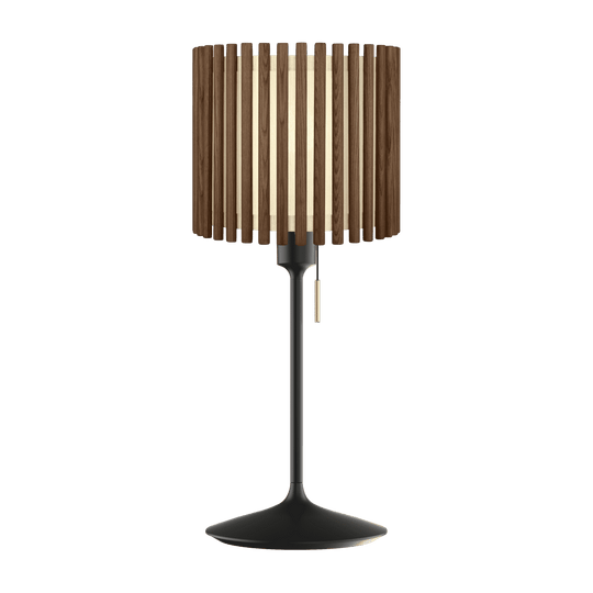 Komorebi Circle bordlampe, mørk egetræ og sort • UMAGE