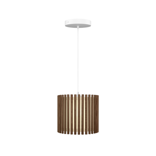 Komorebi Circle pendel, mørk egetræ og hvid • UMAGE