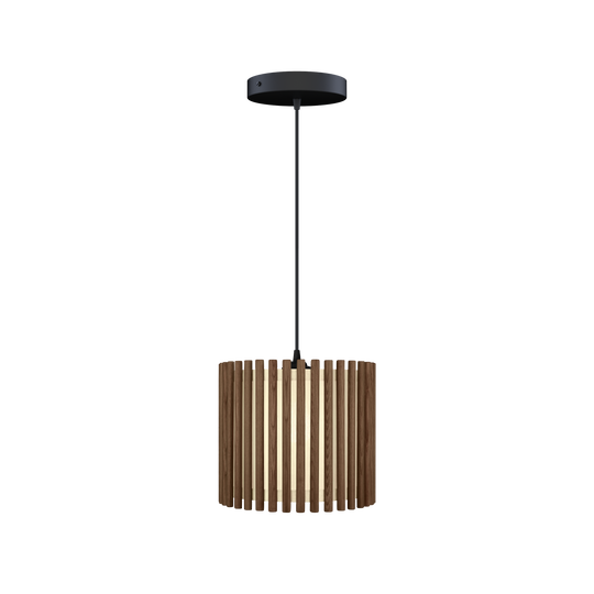 Komorebi Circle pendel, mørk egetræ og sort • UMAGE