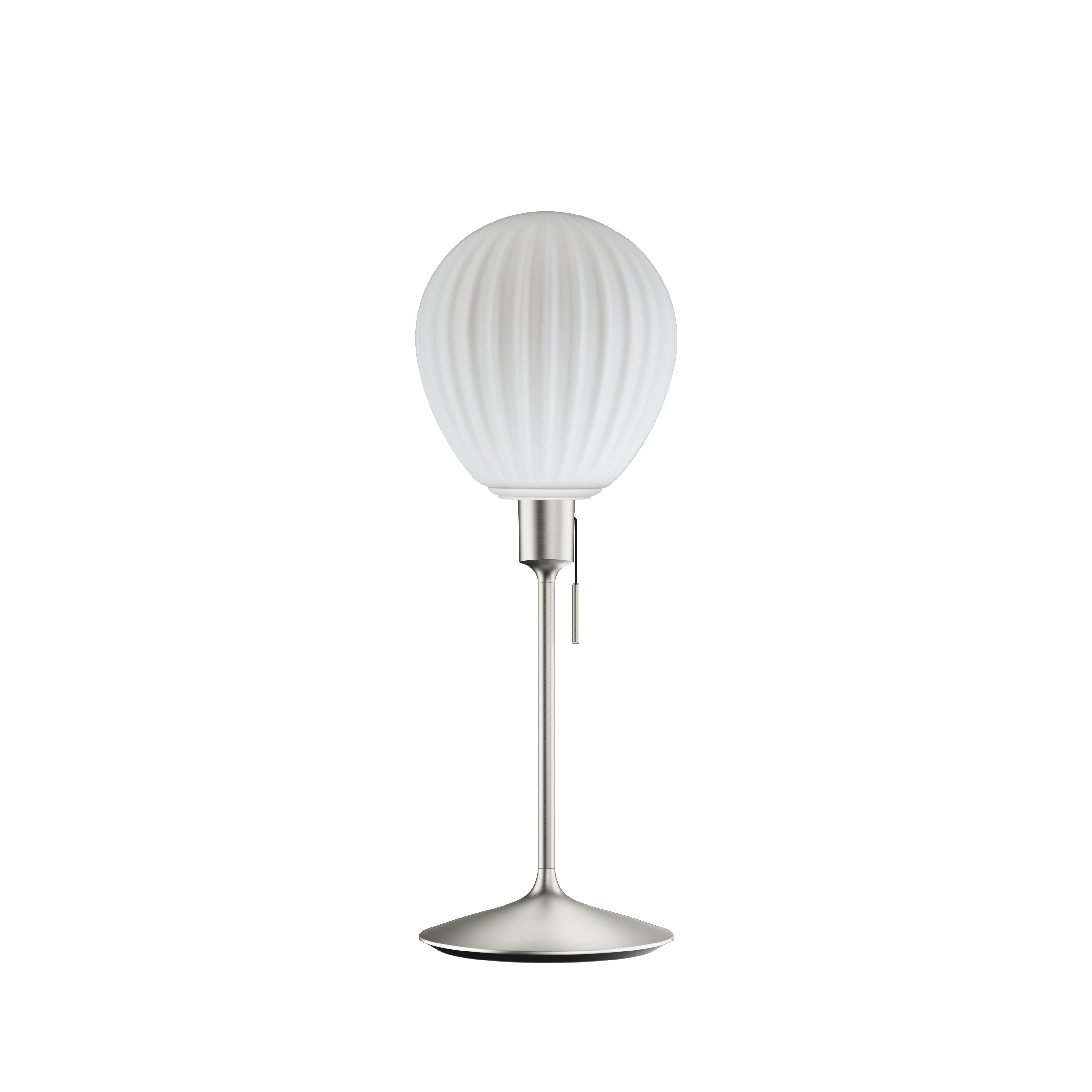 Around the World bordlampe, hvid og børstet stål look • UMAGE