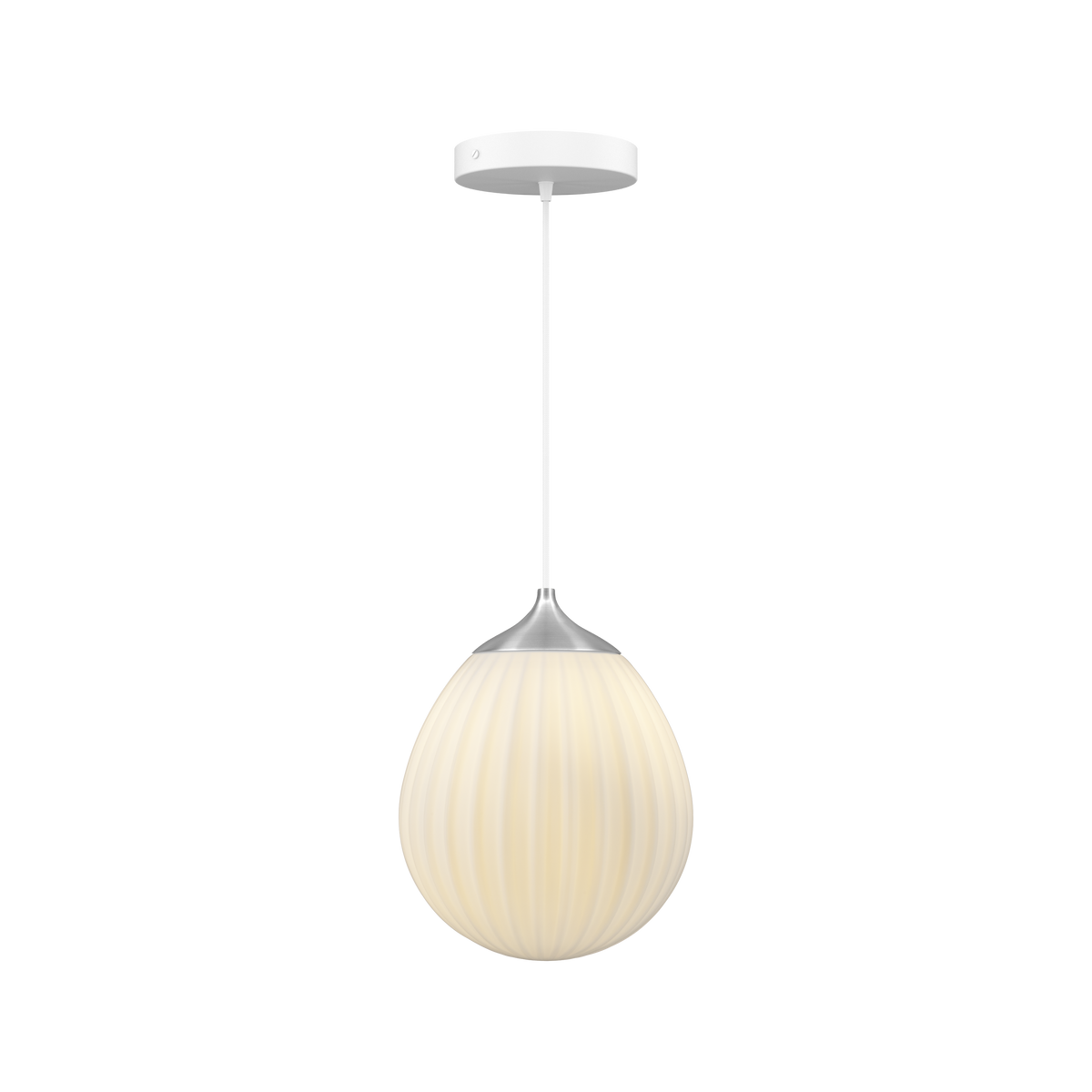 Around the World pendel med roset, hvid og børstet stål look • UMAGE - Copenhagenhomedesign