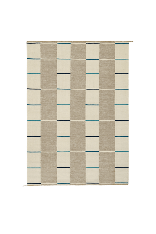 Tæppe VK-11, grå/hvid/blå • NORDICMODERN