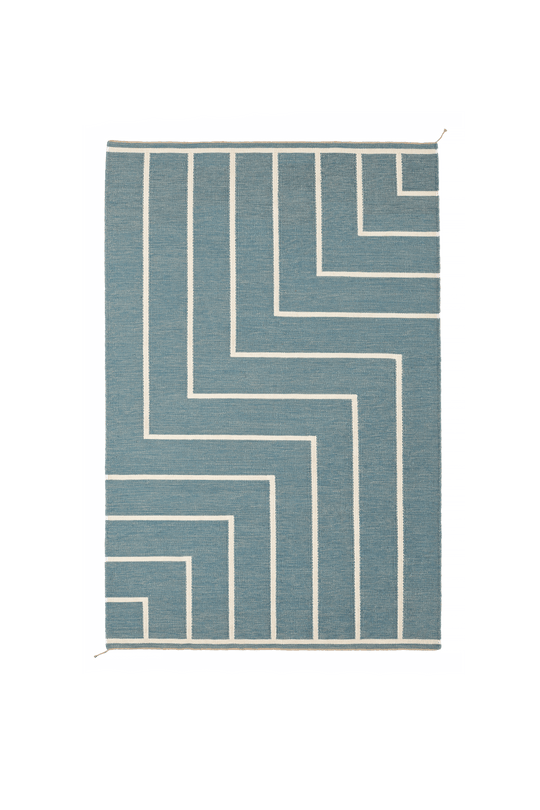 Tæppe VK-1, lyseblå/hvid • NORDICMODERN