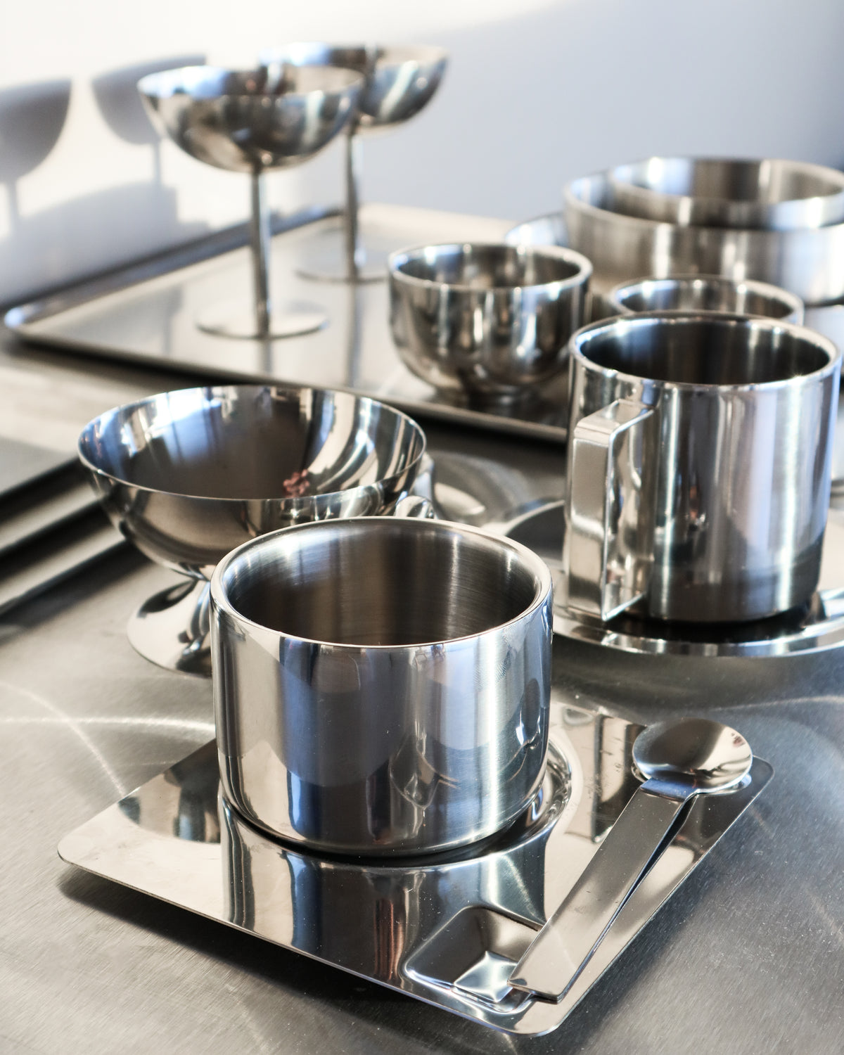 Kaffeeset Cappuccino TRIO aus Edelstahl • NICHBA - Copenhagenhomedesign