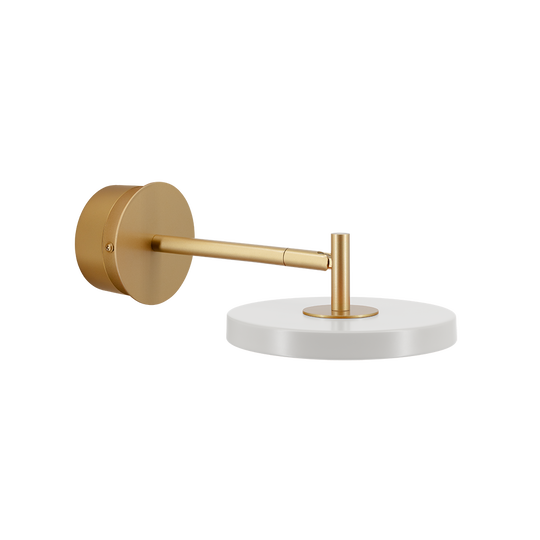 Asteria Wall væglampe (med hardwire add on), lysegrå (mist) og messing • UMAGE