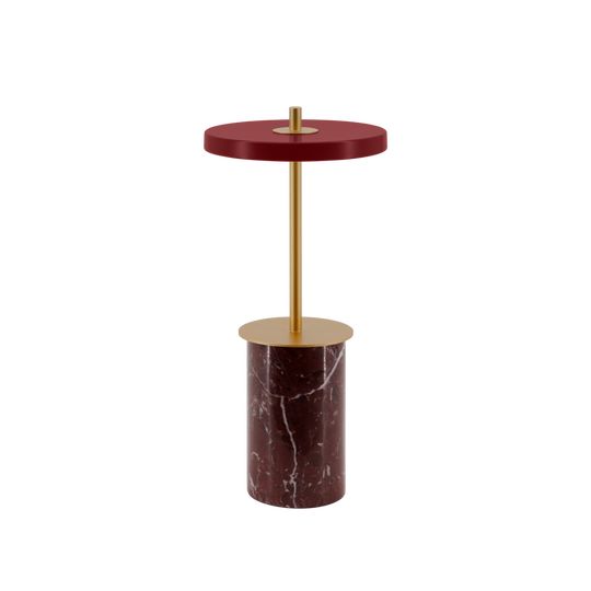 Asteria Move Mini, portable bordlampe, rød marmor • UMAGE