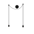 Canonball Cluster 2, Baldachin mit 2 x Kabel und Fassung E27, Schwarz • UMAGE