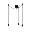 Canonball Cluster 3, Baldachin mit 3 x Kabel und Fassung E27, Schwarz • UMAGE