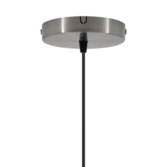 Rosette loftroset med ledning og fatning E27, børstet stål look • UMAGE