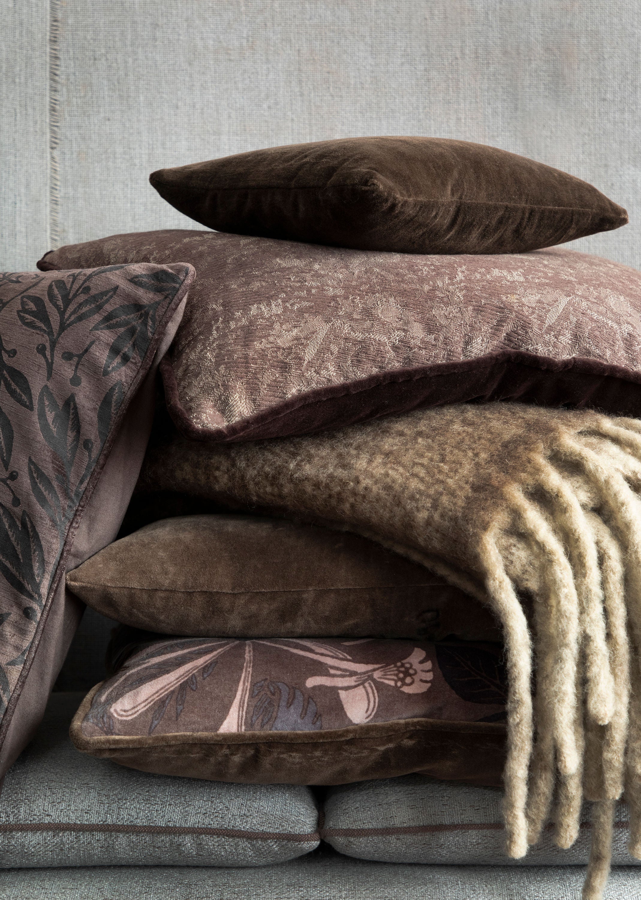 Velvet Soft Mini pudebetræk - DARK CHESTNUT  • Cozy living