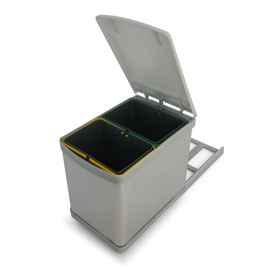 Stockholm 2-15 - Abfallsystem aus Edelstahl und Kunststoff, 2 x 7,5 Liter