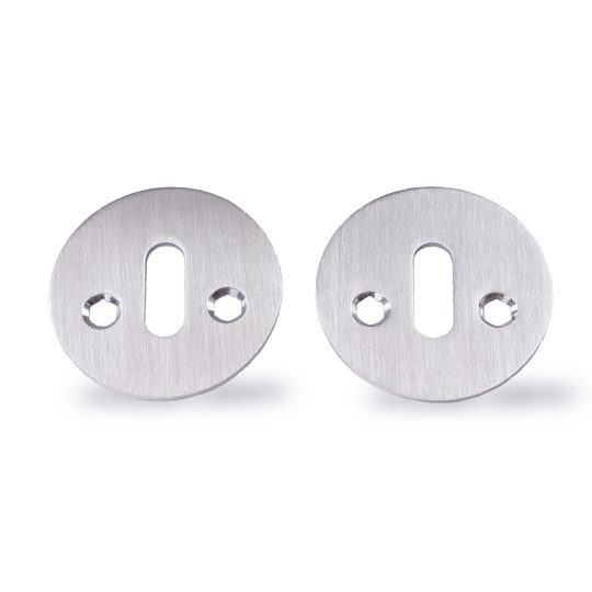 Schlüsselschilder - modern aus Edelstahl mit ovalem Loch für AJ-Türgriff