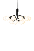 Apiales 18 Kronleuchter, satin black / opal • NUURA
