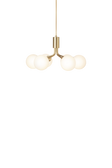 Apiales 6 Kronleuchter, brushed brass / opal • NUURA