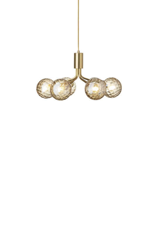 Apiales 6 lysekrone, brushed brass / optic gold • NUURA