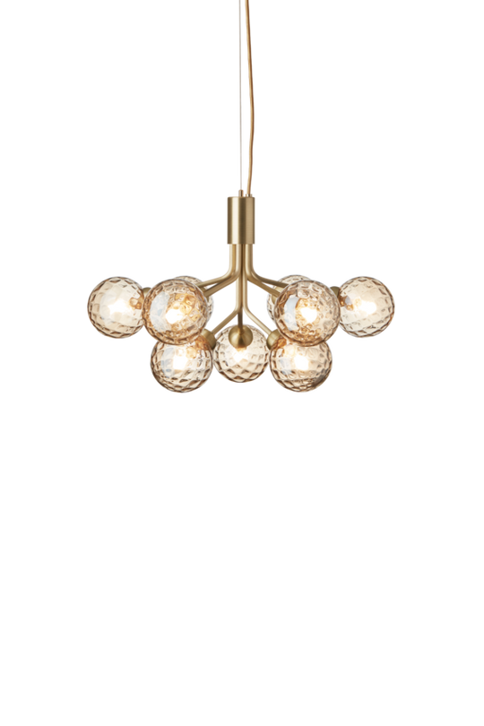 Apiales 9 lysekrone, brushed brass / optic gold • NUURA