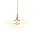 Apiales 9 Kronleuchter, brushed brass / opal • NUURA