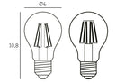 Produkt tegning af en enkel pære med en rund form fra Design by Us. Lampen har et varmt og klart lys.