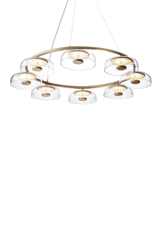 Blossi 8 lysekrone, nordic gold / clear • NUURA