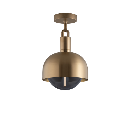 Forked Ceiling Shade Globe Medium loftlampe, røgfarvet og messing • Buster + Punch