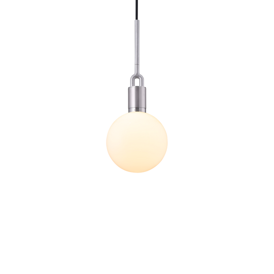 Forked Pendant Globe Medium pendel, opal og stål • Buster + Punch