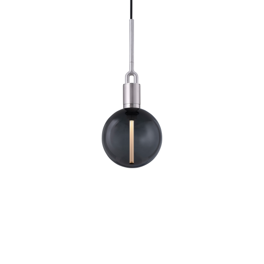 Forked Pendant Globe Medium pendel, røgfarvet og stål • Buster + Punch