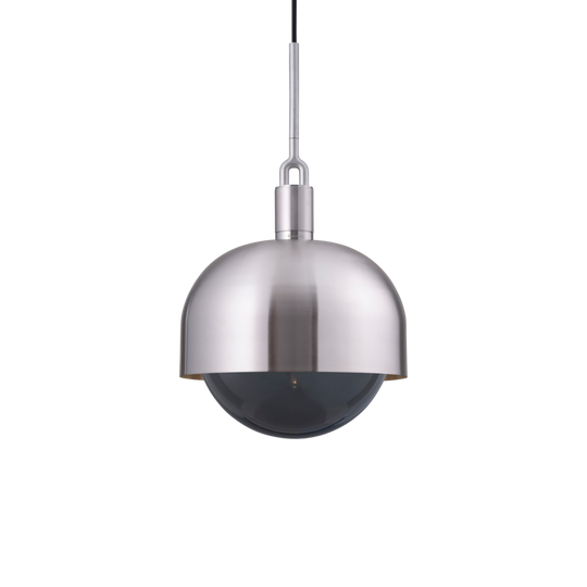 Forked Pendant Shade Globe Large pendel, røgfarvet og stål • Buster + Punch