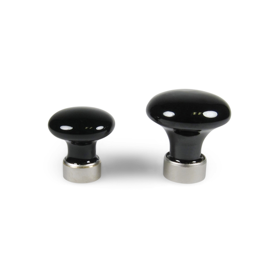 Hornbæk - Porzellanknauf mit matt vernickeltem Fuß