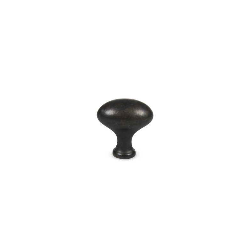Knop: Hellerup • Oval knop i antik sort messing