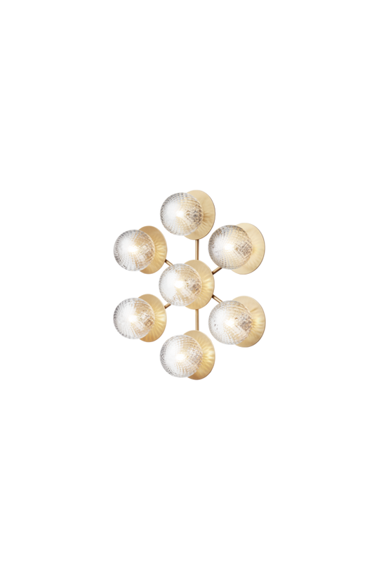 Liila Star væg- og loftlampe, nordic gold / optic clear • NUURA