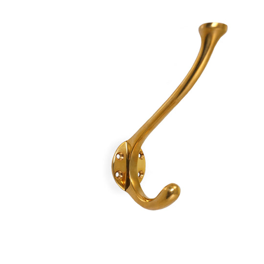 Lund • Hattekrog enkel, blank messing u/lak 120 mm