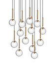 Miira 13 Pendelleuchte, brass / optic clear • NUURA
