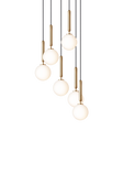 Miira 6 Pendelleuchte, brass / opal • NUURA