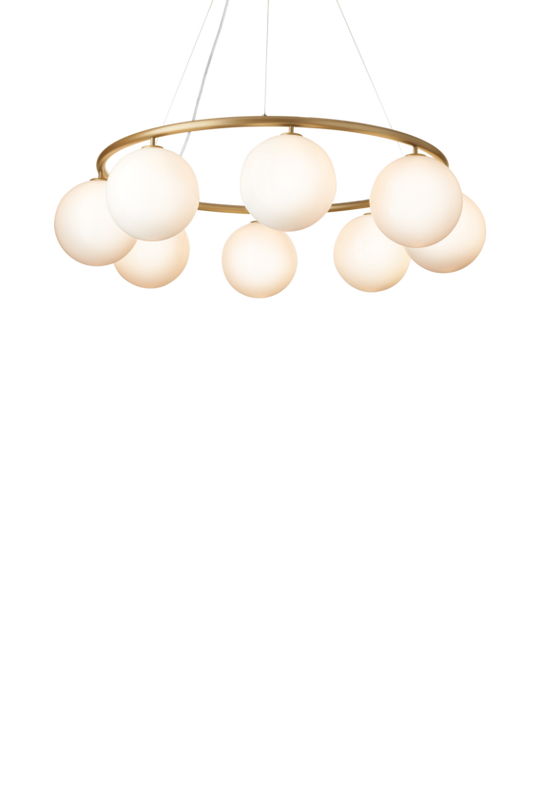 Miira 8 Circular lysekrone, brass / opal • NUURA