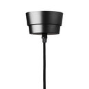 Pendel loftlampe fra Design by Us i bølget smoked glas med sort fatning og ledning.